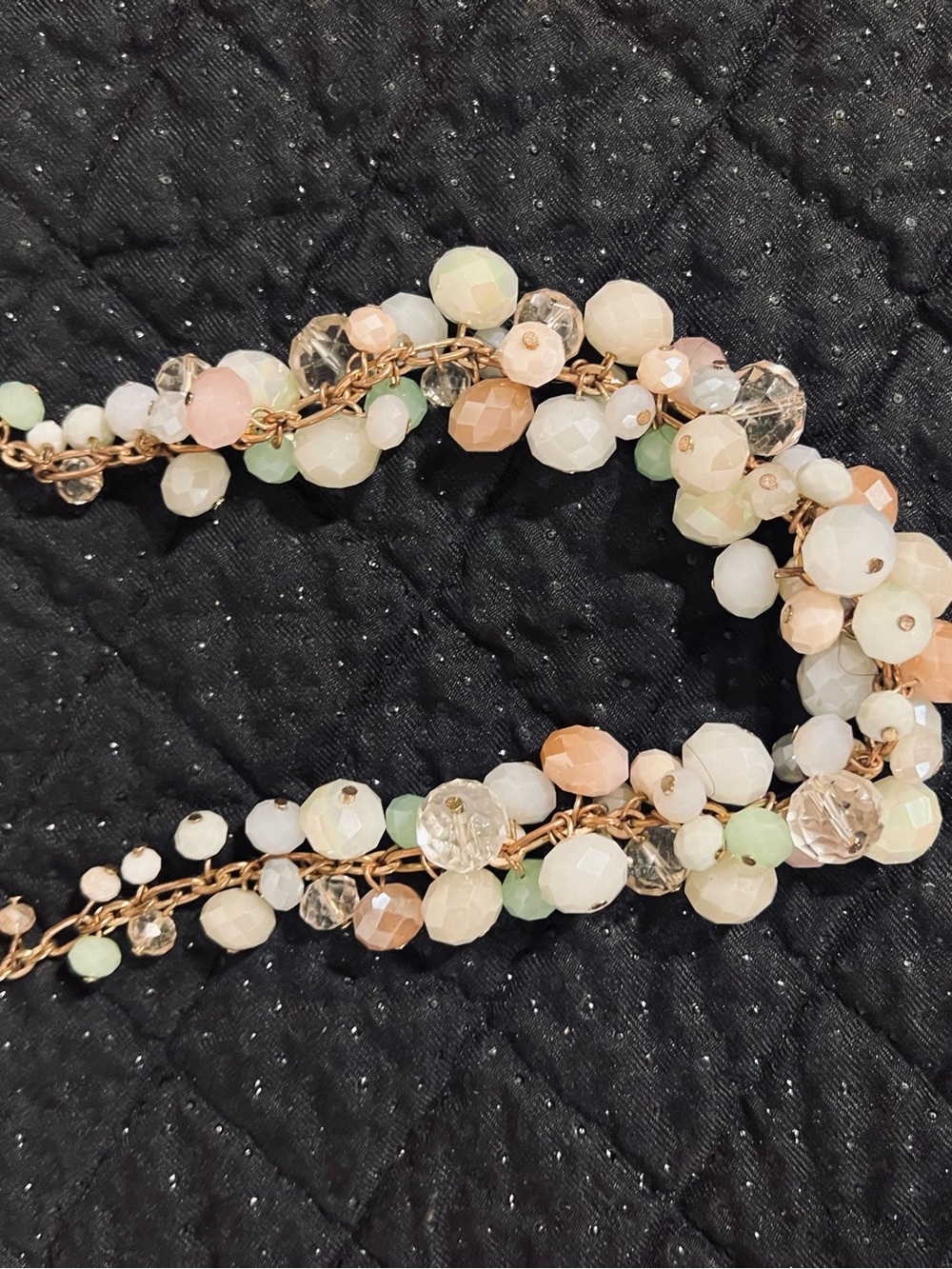 multi-strand cluster or "cha cha" style statement necklace 